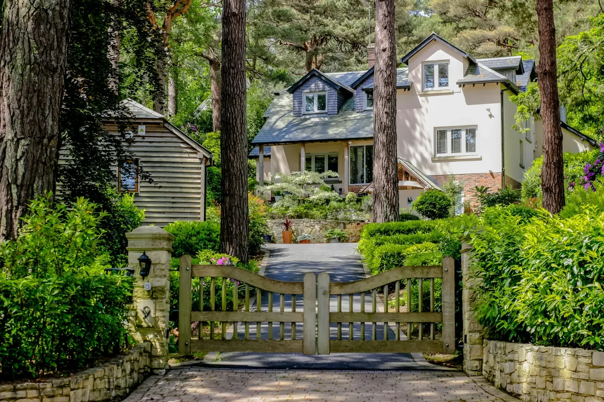 Gated residential driveway