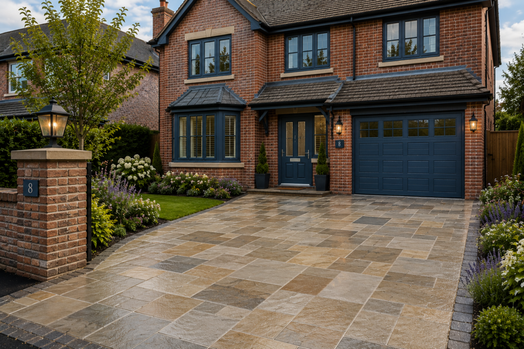 Natural stone driveway surface in Basildon
